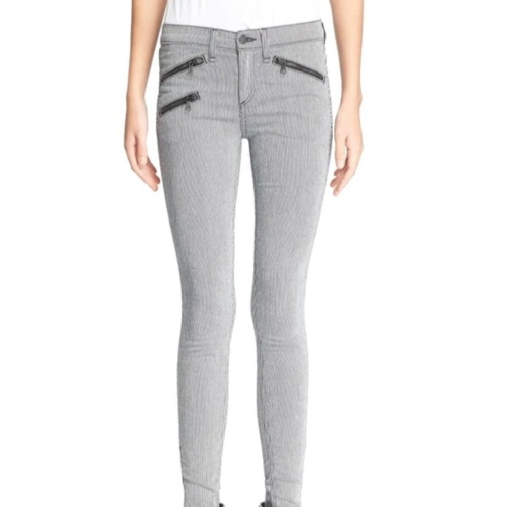 Rag & Bone pinstripe jeans with zipper detail Size 25